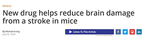 钻研发现了一种能够抑造由脑卒中引起的神经元殒命的蛋白质TAT-PP-2