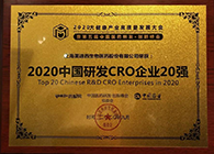 【美·记闻】esball荣获2020中国研发CRO企业20强
